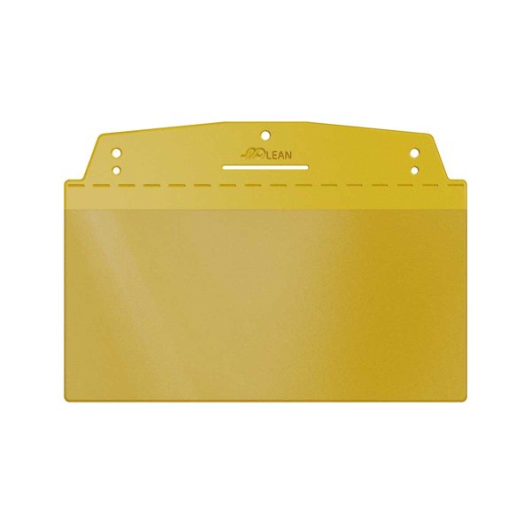 10 Stk. | Sichttasche 1/3 DIN quer | gelb | mit Schlitz und Lochung
